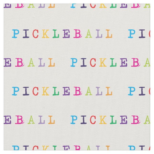 Farbige Pickleball-Schrift weiß Stoff (Nahaufnahme)