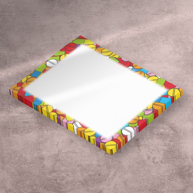 Farbige Pillen Ärztlicher Arzt Krankenpflege Apoth Post-it Klebezettel (Colorful Pills Medical Doctor Nurse Pharmacy Post-it Notes)