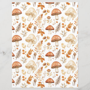 Farbige Pilze fallen Muster Scrapbook Papier