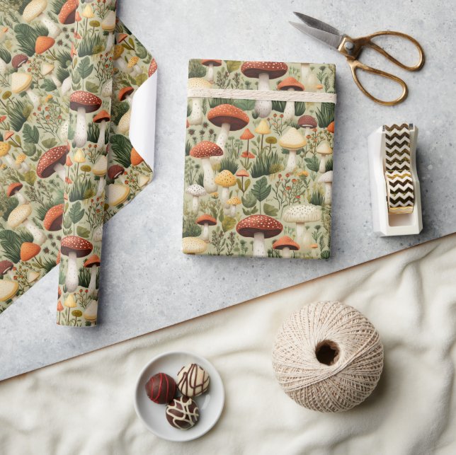 Farbige Pilze - Geschenkpapier (Kunsthandwerk)