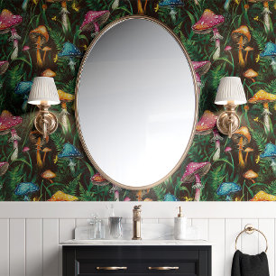 Farbige Pilze und Farne Tapete