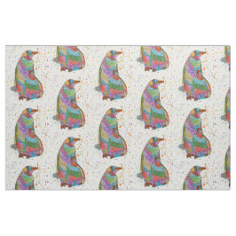 Farbige Pinguine und Baby Chick Fabric Stoff