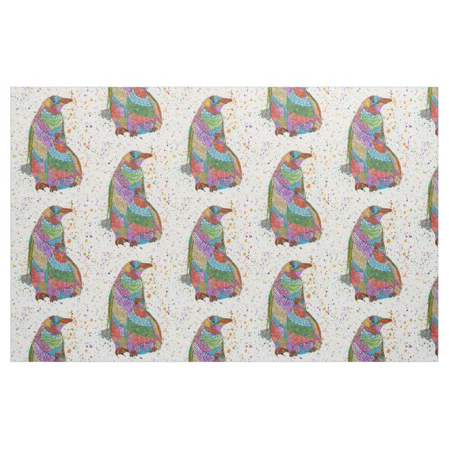 Farbige Pinguine und Baby Chick Fabric Stoff (Fat Quarter (45,7 x 55,9 cm))