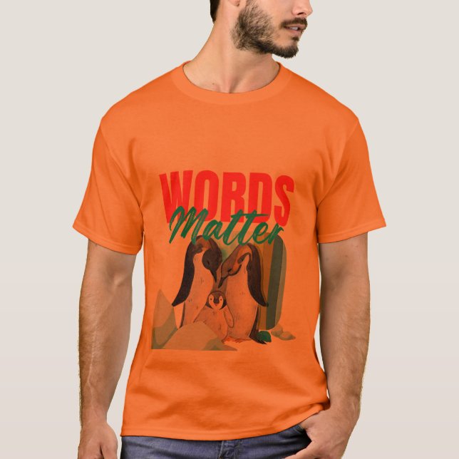 Farbige Pinguinfamilienliebe T-Shirt (Vorderseite)