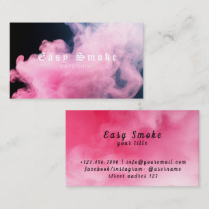 Farbige Pink Smoke Vape Shop Visitenkarte