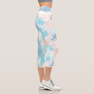 Farbige Pinselstriche in Aquarellfarbe Spritzer Mu Capri Leggings
