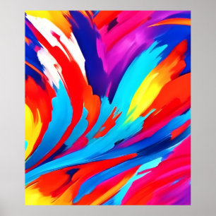 Farbige Pinselstriche Kunst Poster