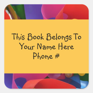 Farbige Pinwheel-Book Name Plakette Aufkleber