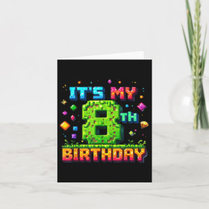 Farbige Pixel Geburtstag Es's Mein 8. Geburtst Karte
