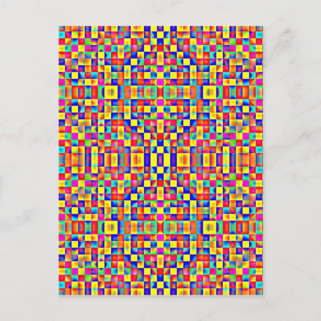 Farbige Pixel Postkarte (Vorderseite)