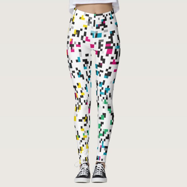 Farbige Pixelblöcke für Leggings (Vorderseite)