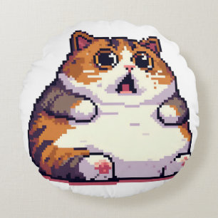 Farbige Pixelkunst Rundes Kissen