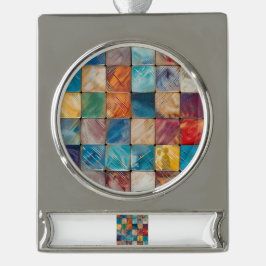 Farbige Plätze Banner-Ornament Silber