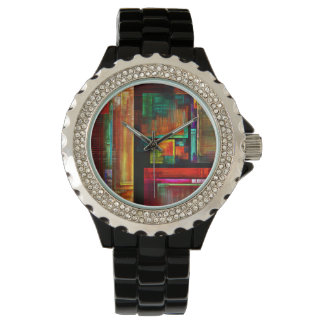 Farbige Plätze Modernes Abstraktes Kunstmuster #04 Armbanduhr