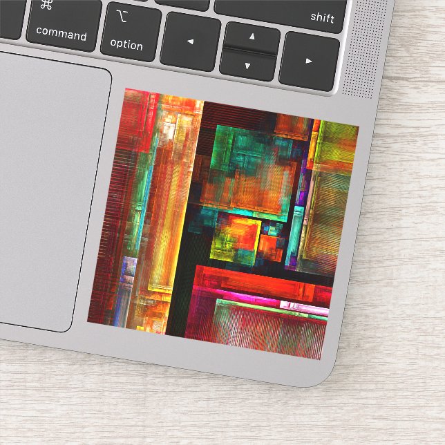 Farbige Plätze Modernes Abstraktes Kunstmuster #04 Aufkleber (Detail)