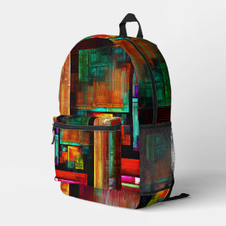 Farbige Plätze Modernes Abstraktes Kunstmuster #04 Bedruckter Rucksack