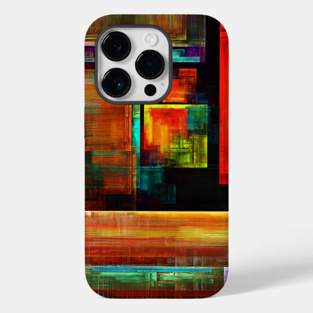 Farbige Plätze Modernes Abstraktes Kunstmuster #04 Case-Mate iPhone Hülle (Rückseite)