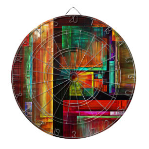 Farbige Plätze Modernes Abstraktes Kunstmuster #04 Dartscheibe