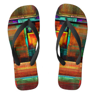 Farbige Plätze Modernes Abstraktes Kunstmuster #04 Flip Flops