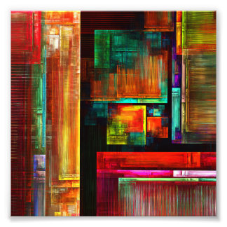 Farbige Plätze Modernes Abstraktes Kunstmuster #04 Fotodruck