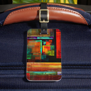 Farbige Plätze Modernes Abstraktes Kunstmuster #04 Gepäckanhänger