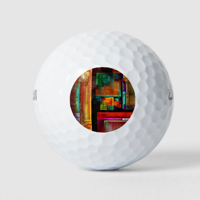Farbige Plätze Modernes Abstraktes Kunstmuster #04 Golfball (Vorderseite)