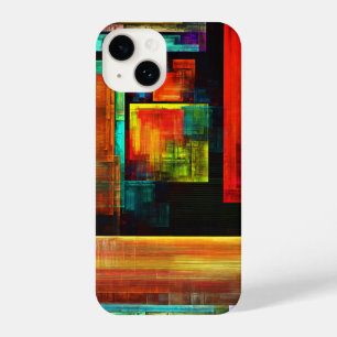 Farbige Plätze Modernes Abstraktes Kunstmuster #04 iPhone 14 Hülle