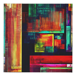 Farbige Plätze Modernes Abstraktes Kunstmuster #04 Künstlicher Leinwanddruck