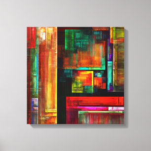 Farbige Plätze Modernes Abstraktes Kunstmuster #04 Leinwanddruck