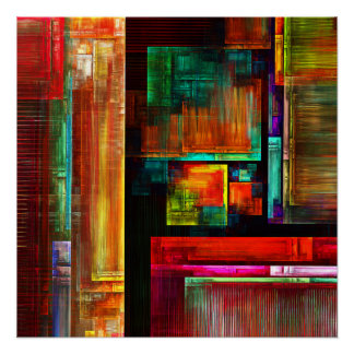 Farbige Plätze Modernes Abstraktes Kunstmuster #04 Poster