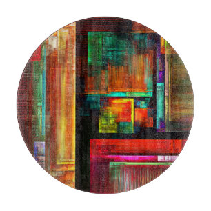 Farbige Plätze Modernes Abstraktes Kunstmuster #04 Schneidebrett