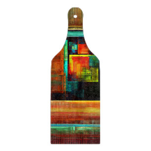 Farbige Plätze Modernes Abstraktes Kunstmuster #04 Schneidebrett