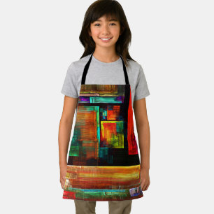 Farbige Plätze Modernes Abstraktes Kunstmuster #04 Schürze