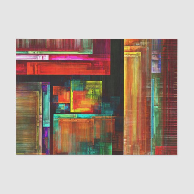 Farbige Plätze Modernes Abstraktes Kunstmuster #04 Seidenpapier (Vorderseite)