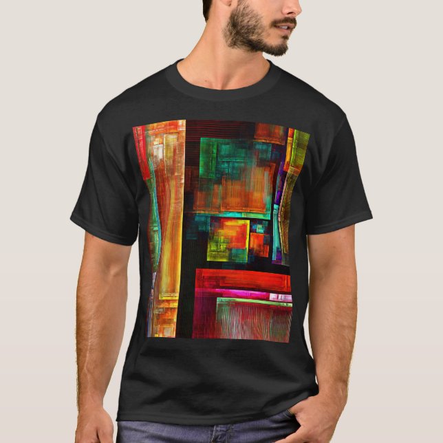 Farbige Plätze Modernes Abstraktes Kunstmuster #04 T-Shirt (Vorderseite)