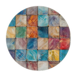 Farbige Plätze Schneidebrett