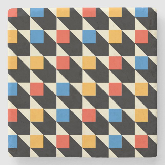 Farbige Plätze Steinuntersetzer (Vorderseite)