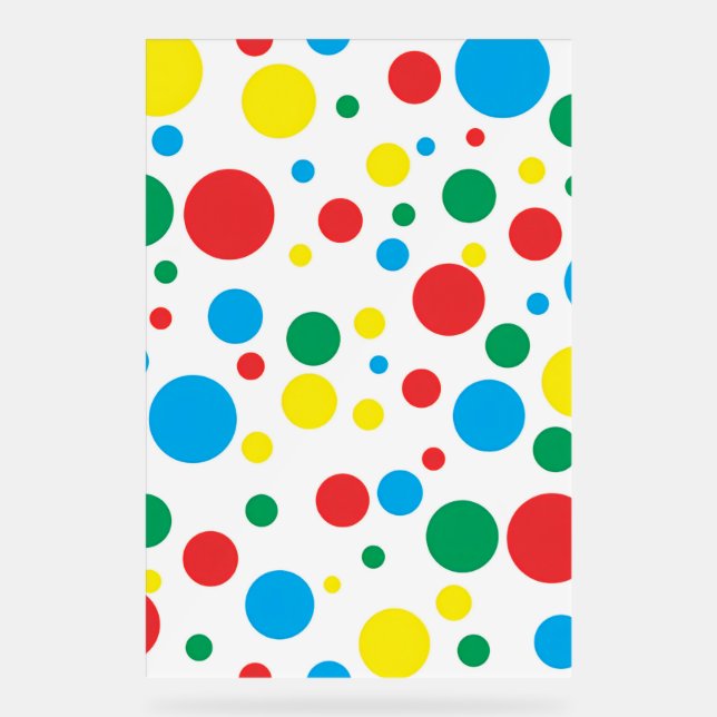 Farbige Polka Dots Akryllisches Zeichen Acrylschild (Vorderseite)