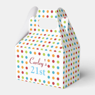 Farbige Polka Dots Custom 21. Geburtstag Geschenkschachtel