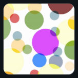Farbige Polka Dots Design Quadratischer Aufkleber<br><div class="desc">Farbige Polka Dots Design</div>
