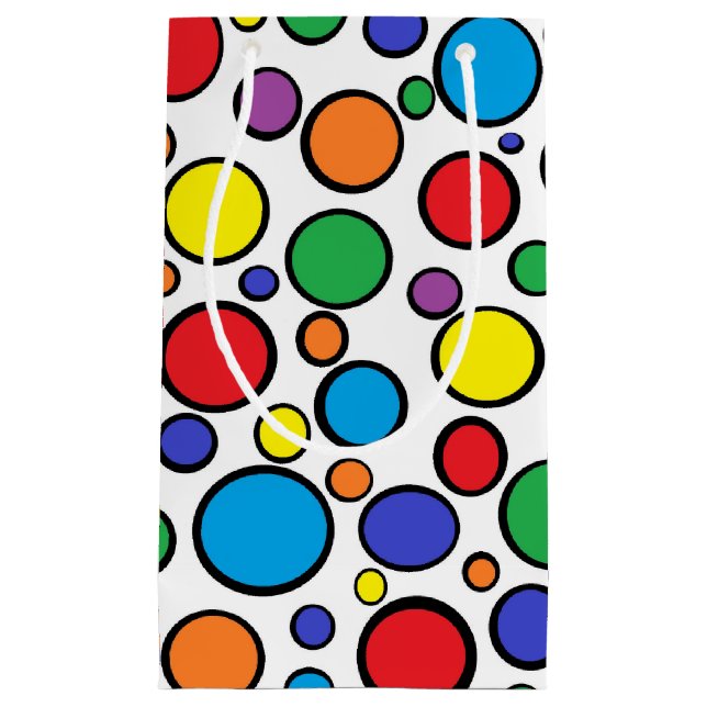 Farbige Polka Dots-Geschenktasche Kleine Geschenktüte (Vorderseite)