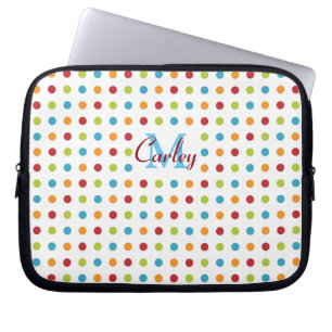 Farbige Polka Dots Personalisiert Laptopschutzhülle