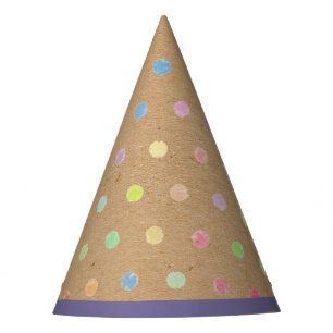 Farbige Polka-Punkte auf Imitate Kraft Papier Hint Partyhütchen