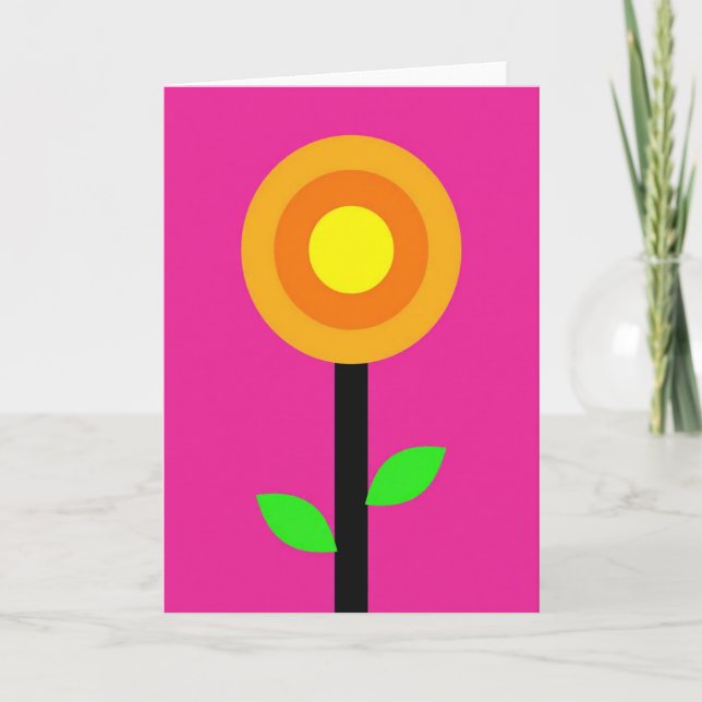 Farbige Pop-Art-Blumenkarte Karte (Vorderseite)