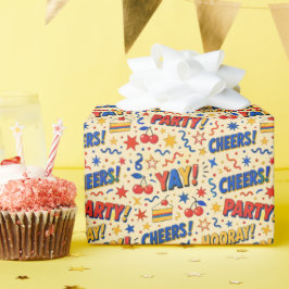 Farbige Pop-Art-Geburtstags-Geschenkpapier Geschenkpapier