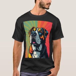 Farbige Pop-Art-Hundeillustration  Kühner und lust T-Shirt