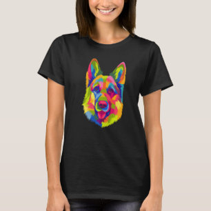 Farbige Pop-Art-Porträt Deutsche Schäferhunde Gsd T-Shirt