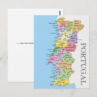 Farbige Portugal-Karte Postkarte