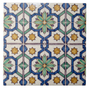 Farbige portugiesische Azulejo-Sechseck-Stern-Flie Fliese