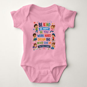 Farbige Positive Cartoon-Kinder Gestaltung Baby Strampler